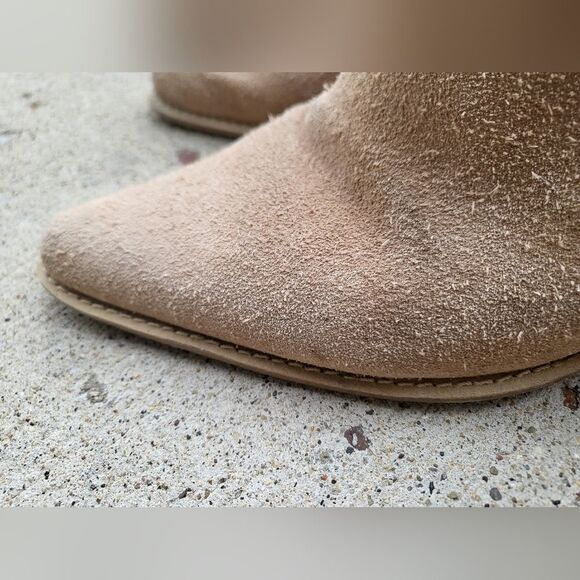 Vintage Candies Suede Leather Mules Size 10M Wood Heel - Picture 8 of 13